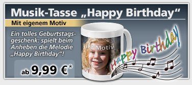 Musik-Tasse "Happy Birthday"