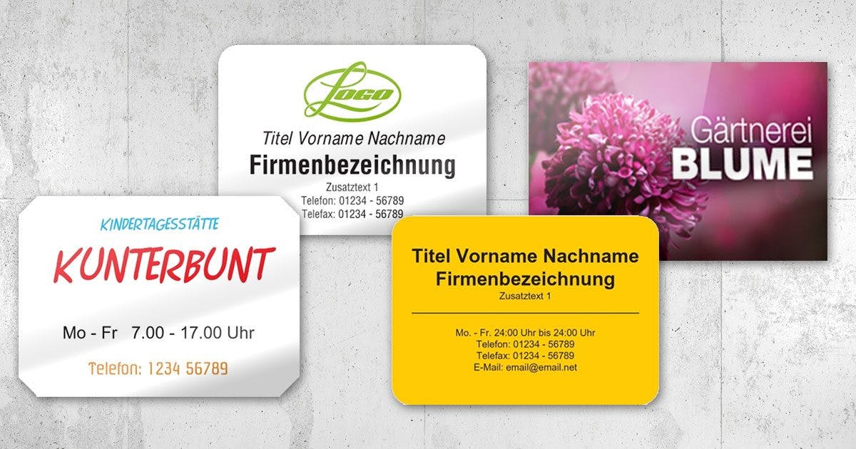Firmenschilder Praxisschilder Drucken Printplanet