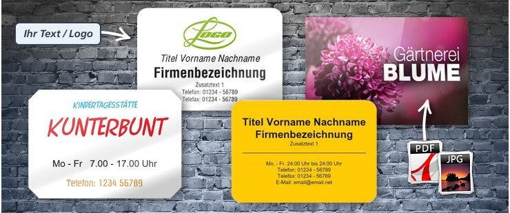 Firmenschilder Praxisschilder Drucken Printplanet