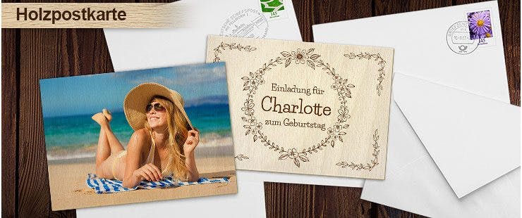 Holzpostkarte Personalisiert Bedrucken Printplanet