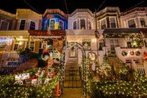 Hausfassade Amerika Weihnachten