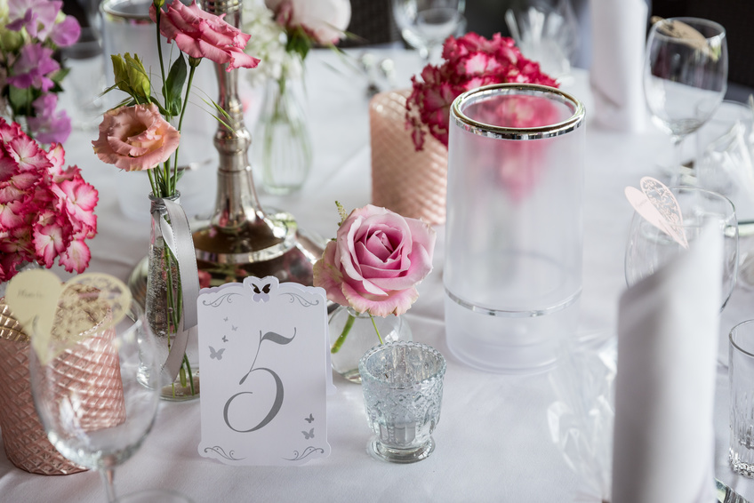 Tischdeko bei Hochzeit